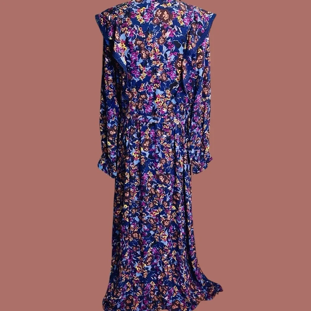 NWT Atelier Reve ‘Irlea’ Maxi Dress in “Medieval Navy Blue” Size 42 = U.S. XL - Picture 11 of 16
